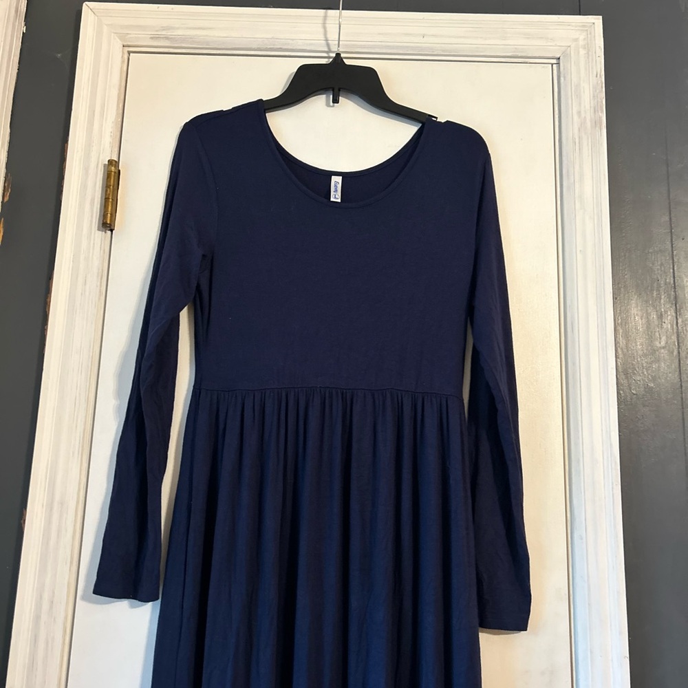 Euovmy Deep Navy Long-sleeve Dress